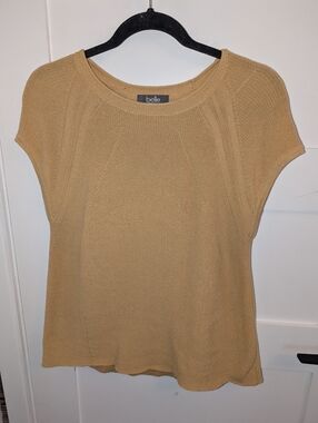 belle Women's Short Sleeve Knit Top in Camel